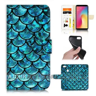 $12.99 • Buy ( For Oppo A73 ) Flip Wallet Case Cover AJ21694 Blue Abstract