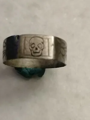 Rare Antique Memento Mori  Skull Silver Mourning Ring US-975 • $335