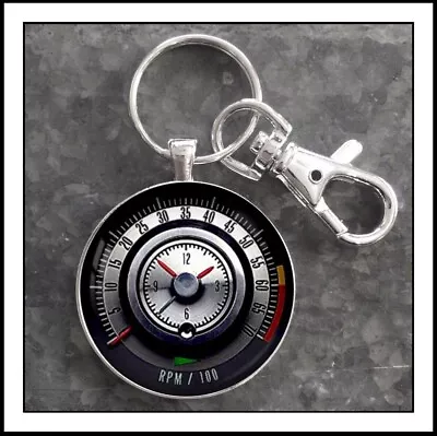 $12.99 • Buy Vintage 1968 Chevy Camaro Tachometer Photo Pendant Keychain.