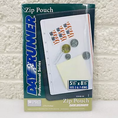 NEW‼ Day Runner Zip Pouch 5.5  X 8.5  Fits 3 & 7 Ring Binder 1 Pk Of 2 Pouches • $9.95