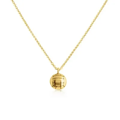 Volleyball Charm Pendant Necklace 14K Gold Plated 925 Sterling Silver N0637G • $39.20