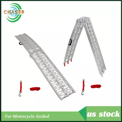 For Motorcycle Arched New 2x 750Lbs 7.5 Feet Aluminum Folding Loading Ramp Kit • $128.10