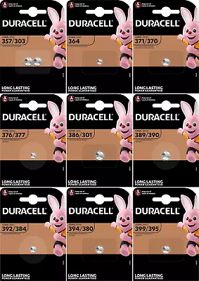 DURACELL Watch Batteries Silver Oxide 1.55V ALL SIZES 357 386 377 364 399 371 • £3.07