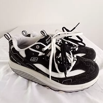 Skechers Shape Ups Black White Wedge Rocker Toning Sneakers Women’s Size 7.5 US • $24.99