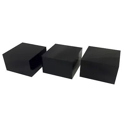 Black Acrylic Blocks 50mm X 50mm Square Retail Display Pack Of 3 X 30mm Thick • £30.68