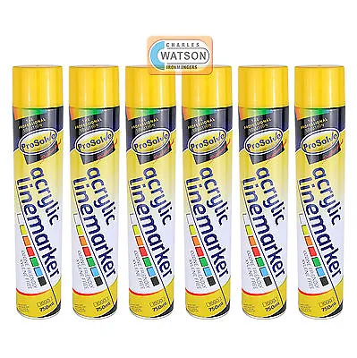 Yellow LINE MARKER Survey Spray Paint Car Parks Roads Warehouse 750ml Pack Of 6 • £34.30