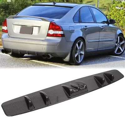 Carbon Fiber Rear Lip Bumper Diffuser Shark 6 Fins Spoiler Kit For Volvo S40 S60 • $49.11