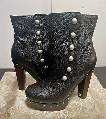 Ugg Cosima Mid Leather Studded Platform Heels Shoes Us 5/ Eu 36 / Uk 3.5 • $98