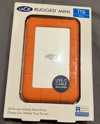 LaCie Rugged Mini 1TB 2.5  Portable External Hard Drive For PC And Mac • £89