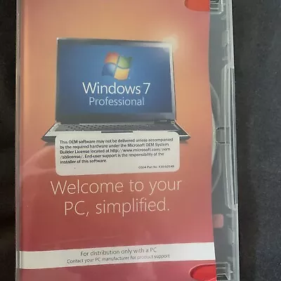 Windows 7 Professional Oem Cd Only No Code (07012024/3) • $60