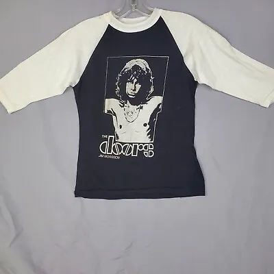 THE DOORS Vintage RARE Raglan T Shirt 70s M Jim Morrison • $105