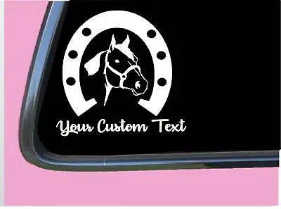 Custom Text Horse Shoe Tp 927 Vinyl Decal Sticker Equestrian Trailer Personalize • $4.24