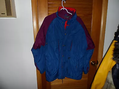 Mens Navy Blue And Maroon Winter Jacket Size M By Sierra Sport • $16.50