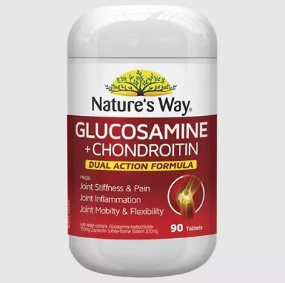 Nature's Way Glucosamine Chondroitin Joint Repair Dual Action 90 Pack EXP 08-24  • $20.98