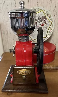 Vintage Mr. Dudley International Red Cast Iron Coffee Grinder • $50
