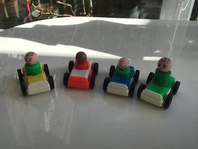 £12.90 • Buy Vintage Fisher Price Little People 4 Cars / 4 Figures