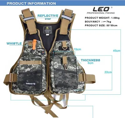 $49.99 • Buy Life Jacket For Adults FLY Fishing Life Vest For Adults Breathable Outdoor Kayak