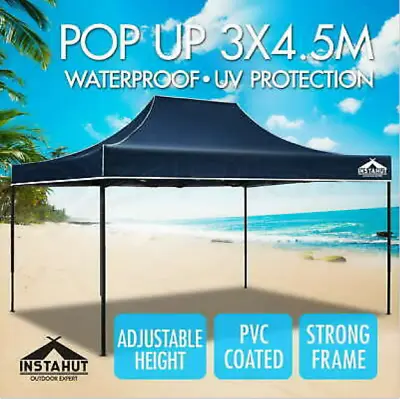 $218.95 • Buy 3x4.5 Instahut Pop Up Gazebo Outdoor Tent Folding Wedding Marquee Gazebos Navy