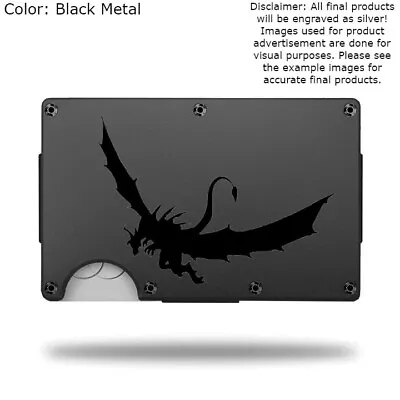 Custom DRAGON Laser Engraved Wallet - Pick A Wallet Color • $22