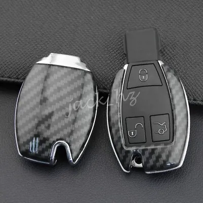 For Mercedes-Benz Carbon Fiber Car Key Fob Cover Case Holder Shell Accessories • $12.70