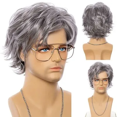 Handsome Mens Short Wig Male Synthetic Hair Cosplay Party Full Wigs • $13.76