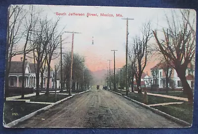 1908 Mexico Missouri South Jefferson Street & Homes Postcard • $4.99