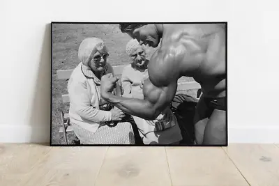 Arnold Schwarzenegger Training Black & White Vintage Retro  Poster Unframe • $13.99