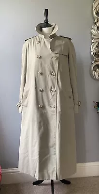 Burberry Vintage Nova Check A Line Cotton Blend Trench Coat UK 12 Long • $49.31