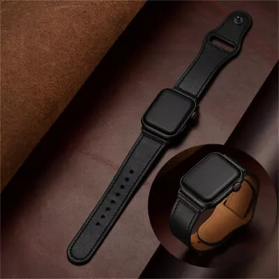 $11.99 • Buy Genuine Leather Strap IWatch Band For Apple Watch Series 7 6 5 4 3 21 SE 38 - 45