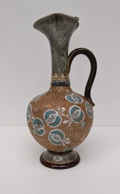 £35 • Buy Art Nouveau Doulton Lambeth Ewer Jug Or Vase Gold & Turquoise Pattern No. 5548