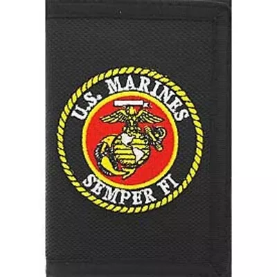 U.S. Marine Corps Semper Fi Nylon Tri Fold Wallet With Logo - Free Shipping • $12.95