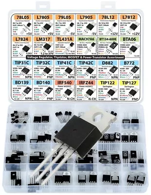 Power Transistor Mosfet Thyristor And Voltage Regulator Assortment Kit 82...  • $36.43