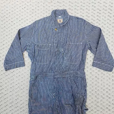 Vtg Blue Bell Sanforized Hickory Stripe Distressed Cotton Coveralls - 38 Regular • $99.97