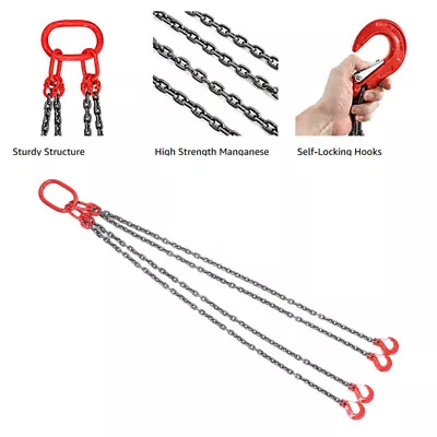 Chain Sling With 4 Legs 5T Capacity Lever Chain Block Lifting Rigging • £58.80