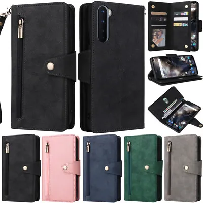 Zipper Matte Wallet Leather Flip Case For OnePlus Nord N300 N200 N20 N100 10 Pro • $20.56