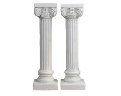 Set Of 2 Greek Ionic Order Column Pillar Pedestal Statue Handmade Sculpture Deco • $62.80