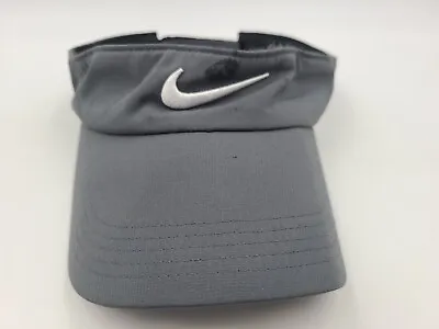 Nike Golf Distressed Sun Visor Adjustable Hat Cap Tennis Men Women Gray White • $10.79