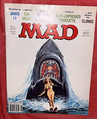 RARE!! Mad Magazine January 1979 No 204 Jaws II VG Great Condition. • $19.95