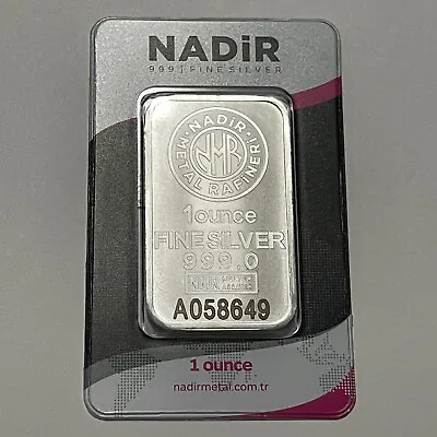 NADiR Mint Sealed Assay Security Code 1 Troy Oz .999 Fine Silver Bar Ingot Medal • $45
