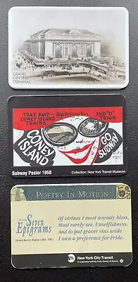 Lot Of 3 Vintage Thumb Notch New York City Special MTA MetroCard Holders RARE • $28