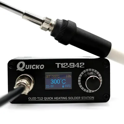 T12-942 Small OLED Digital Soldering Station With Handle Iron Tips Welding Tool • £30.77