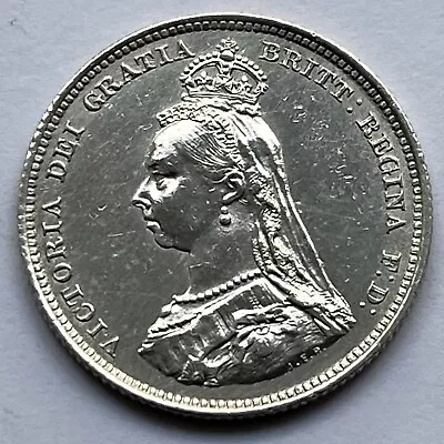 1887 Silver English Shilling Coin - 92.5% Silver Content (Great Condition) • £17