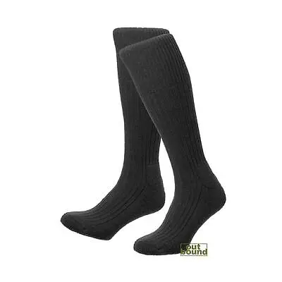 Army Socks Military Style Wool Cadet Commando Hiking Boot Camping Work Black • $14.16