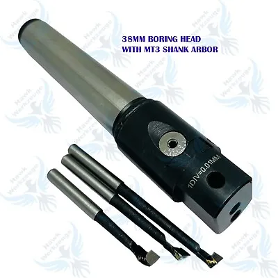 HAWK 30mm Boring Head MT3 Shank 6mm Carbide Boring Bar Set Milling • $60