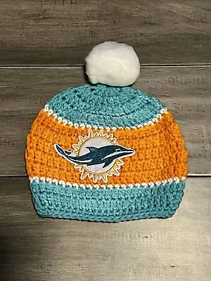 Miami Dolphins Baby Beanie | Miami Dolphins Baby Hat |Dolphins Baby Hat  • $25