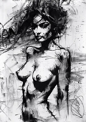 Nude Female ORIGINAL DRAWING Charcoal Urban Fine Art Naked Women A3 ONLY 1 DAY • £200