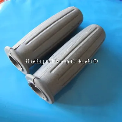 2 SOLID GREY Rubber 1  HANDLEBAR GRIPS BSA TRIUMPH CAFE RACER CUSTOM • $14.92