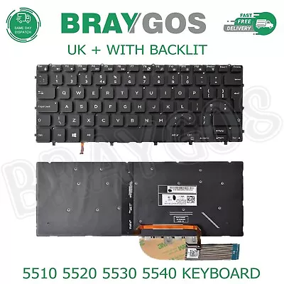 For Dell Precision 5510 5520 5530 5540 UK Layout Laptop Keyboard With Backlight • $59.94