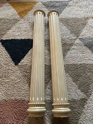 $595 • Buy 2 Beautiful Solid Wood Round Columns Pillars Architectural Greek Roman 57” Tall