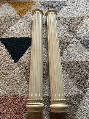 $595 • Buy 2 Beautiful Solid Wood Round Columns Pillars Architectural Greek Roman 57” Tall